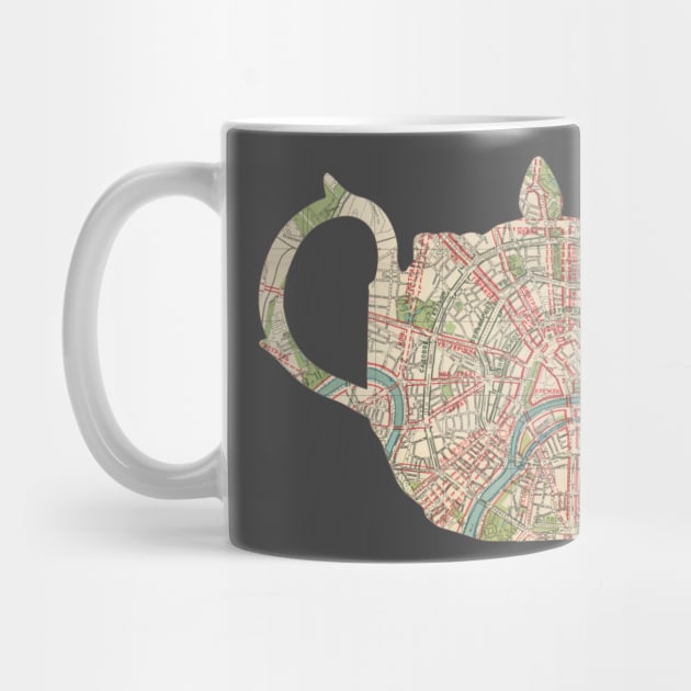 Russian Teapot cut from 1935 map of Moscow by tsd-fashion